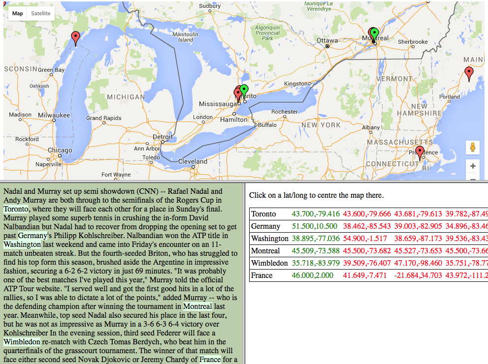 Figure 4: Display of file 172172.display.html after geo-parsing with a specified bounding box. Figure 4: