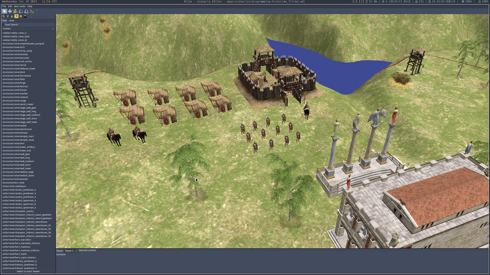 Figure 18. Using the Object tool to add flora and fauna to the terrain