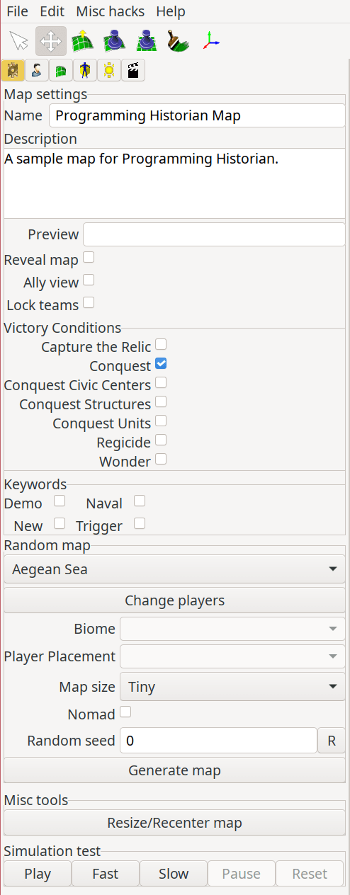 Figure 20. Creating a sample Player 1